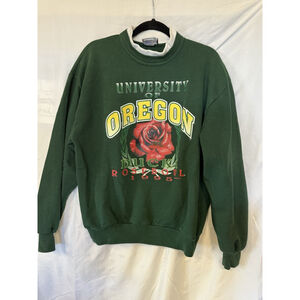 Vintage Oregon Ducks Rose bowl Crewneck 1995 Green Jerzees Football U Of O